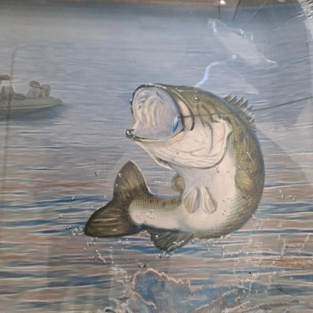 Gone Fishing Party Plates 7.25 Inch Square 8 Count
